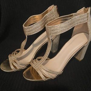 Rose Gold Block Heel.